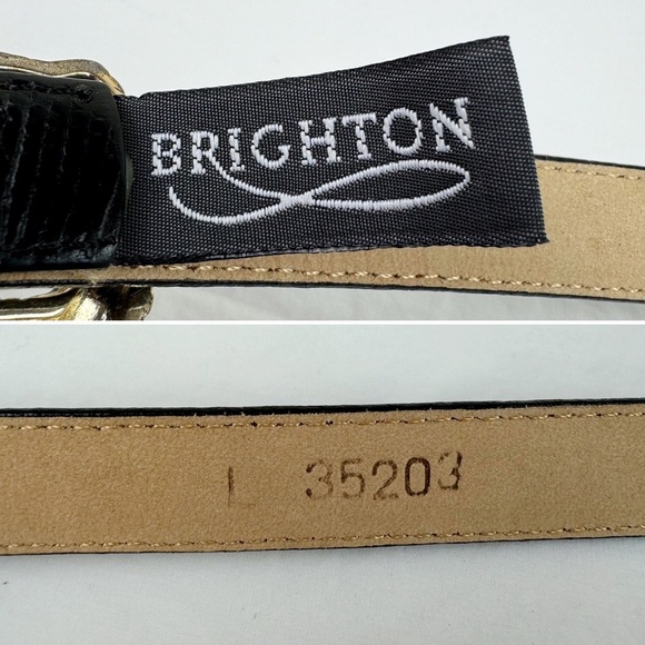 Brighton Snake Embossed Black Leather Belt - Picture 8 of 8